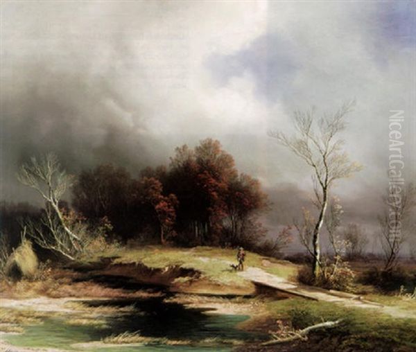 Herbstliche Moorlandschaft Mit Kleinem Bachlauf - view 1