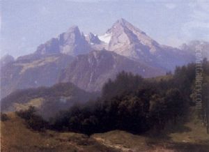 Blick Auf Das Watzmann-massiv Bei Berchtesgaden by Karl Millner