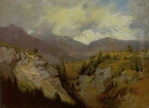 Hochgebirgstal Mit Einem Martel Im Mittelgrund Rechts