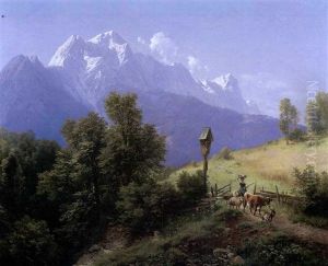 Parthie Am Weg Nach Preinau Bei Partenkirchen, Im           Hintergrund Der Machsenstein Und Die Zugspitz Sichtbar