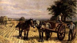 Pferdekarren Bei Getreideernte by William Edward Millner