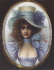Portrait Einer Jungen Dame Mit Hut Portrait Einer Jungen Dame Mit Hut