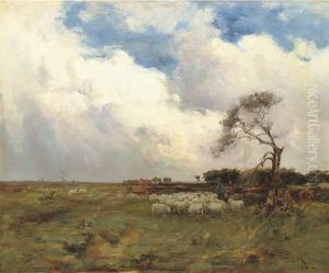 A Shepherd Tending His Flock A Shepherd Tending His Flock