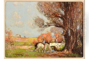 Horses At Water by William Watt Milne