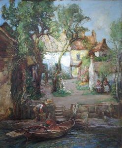 Cottages On The River Ouse by William Watt Milne