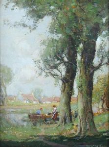 Couple By A Rowing Boat On The River