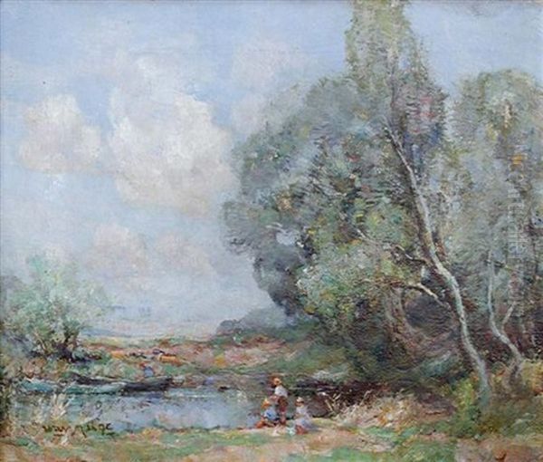Children On A River Bank - view 1