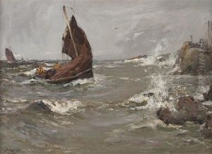 Fishing In Rough Seas Fishing In Rough Seas by William Watt Milne