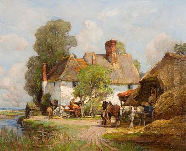 Loading Carts At Houghton Near St. Ives, Huntingdonshire - view 1
