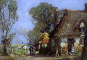 The Meadows At Holywell, Huntingdon by William Watt Milne