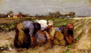 Field Workers At Cambushennell by William Watt Milne