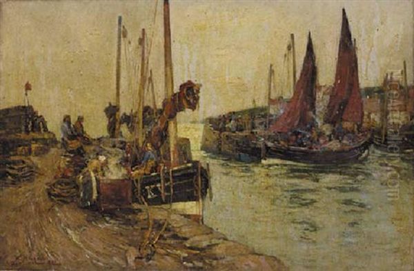Unloading The Catch, East Coast Fife - view 1