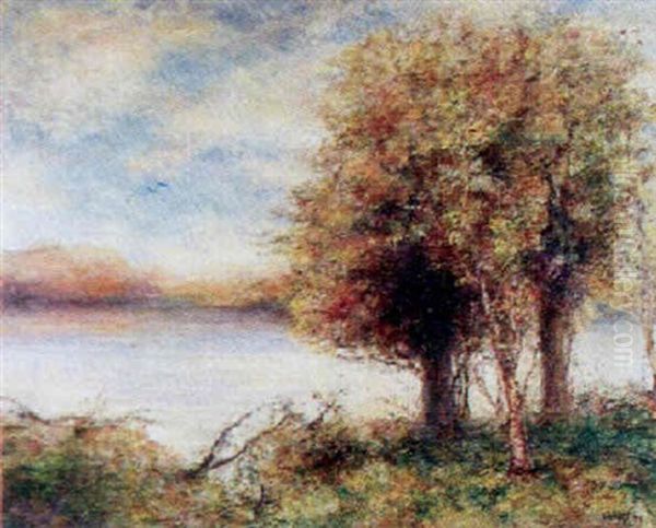Country Scene By A Lake - view 1