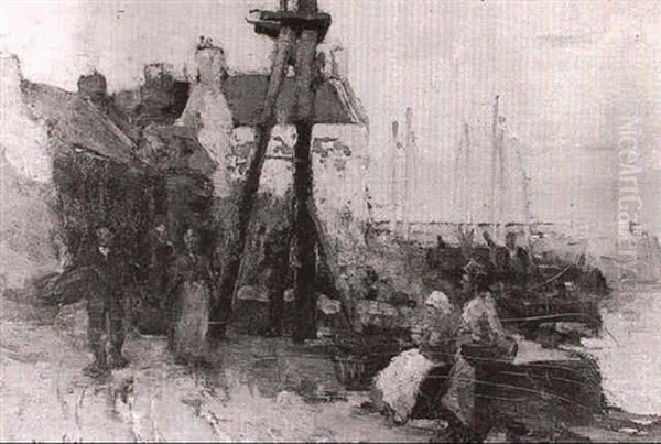 Fisherfolk On A Quay - view 1