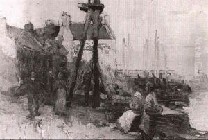 Fisherfolk On A Quay