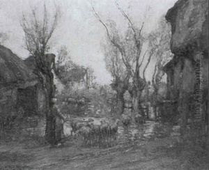 The Pool At The Farm by William Watt Milne
