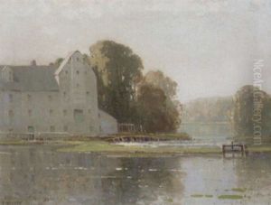 Bickton Mill, Hampshire Avon by Frederick Milner