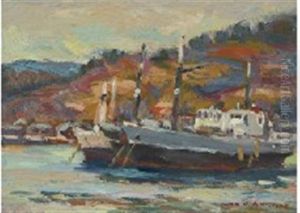 Vessel At Anchor by Kunzo Minami