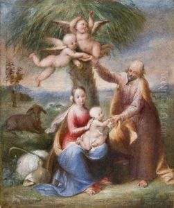 Riposo Durante La Fuga In Egitto by Tommaso Minardi