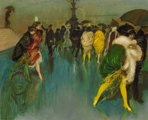Promenade Sous La Pluie by Antoine Guillaume (Tony) Minartz