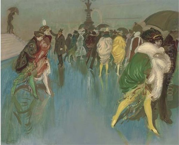 Elegant Figures In The Rain - view 1