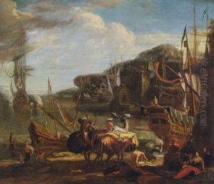 Orientalische Hafenszene by Hendrich van Minderhout