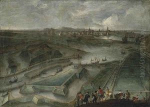 A View Of Ostend, With The Fort Saint Philippe And The Slijkens Sluice, Figures In The Foreground And The Flag Of Flanders