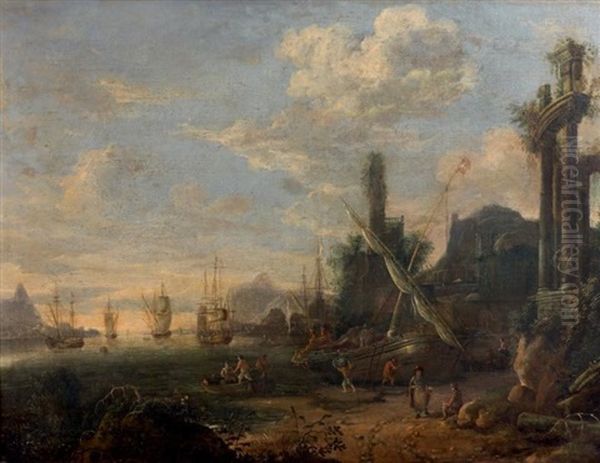 Dechargement D'un Navire Dans Un Port Mediterraneen - view 1