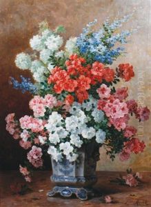 Still Life Of Flowers by Emile-Louis Minet