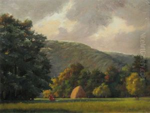 Landscape With Hay Stacks