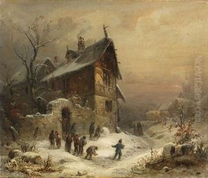 Winterlandschaft Mit Figurenstaffage Winterlandschaft Mit Figurenstaffage