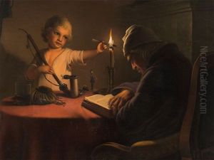 Interior With Candle by Ferdinand Minor