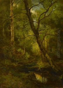 In The Forest - Adirondacks by Robert Crannell Minor Sr.