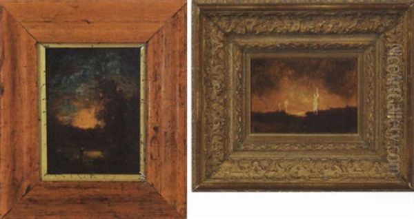 Sunset At Water's Edge With Figure - view 1