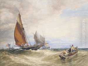 Making For Port, Close-reefed Foresail, Heavy Sea by William Roxby Beverley