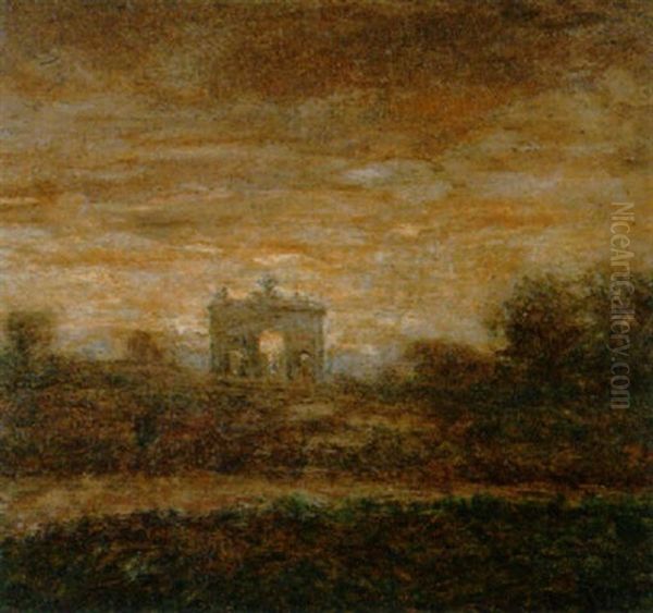 Abendliche Parklandschaft Mit Triumphbogen - view 1