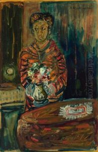 Personnage Au Vase De Fleurs by Abraham Mintchine