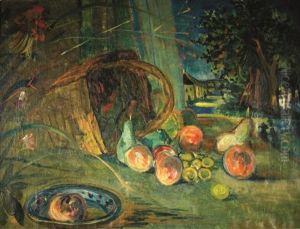 Nature Morte Au Panier De Fruits by Abraham Mintchine