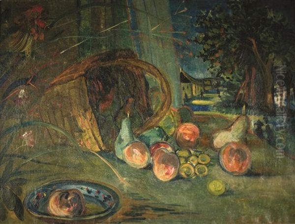 Panier De Fruits Dans Un Paysage - view 1