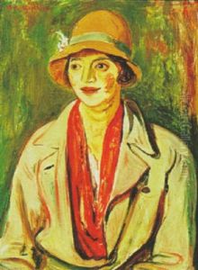 Femme Au Chale Rouge