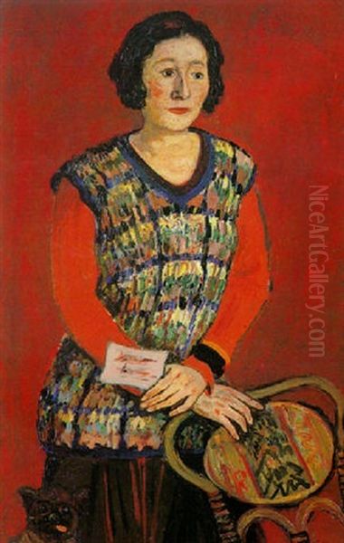 Portrait Of A Woman With A Dog - view 1