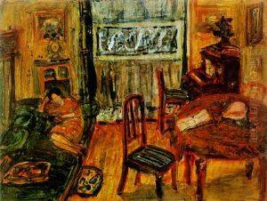 Interior, Woman Reading On A Sofa by Abraham Mintchine