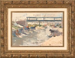 Lavanderas En El Rio by Joaquin Mir Trinxet
