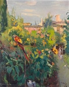 Jardin Con Loros by Joaquin Mir Trinxet