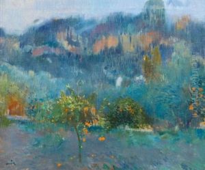 Paisaje Mallorquin Con Naranjos (orange Trees In Mallorca) by Joaquin Mir Trinxet