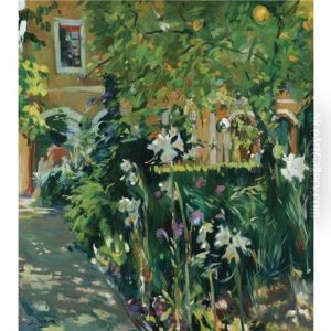 Flores En El Jardin (flowers In The Garden) by Joaquin Mir Trinxet