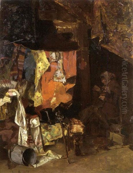 Femme Cousant Dans Un Interieur - view 1