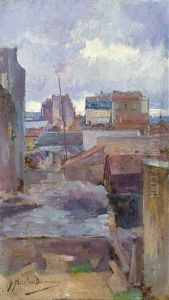 Blick Uber Die Morgendlich Beleuchteten Dacher Von Paris by Jose Miralles Darmanin
