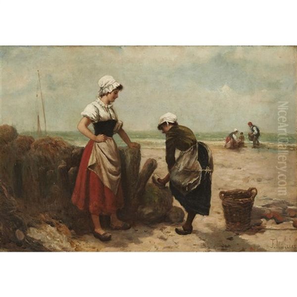 Fisherfolk On The Shore - view 1