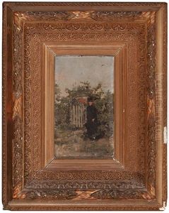 Joven Frente A Una Verja by Francisco Miralles Galup